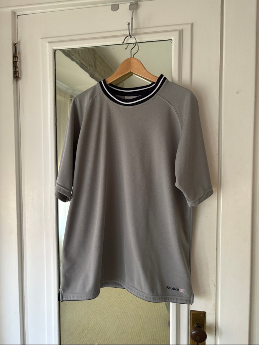 Vintage Y2K Reebok Gray Mesh Jersey Plain Oversized Athletic